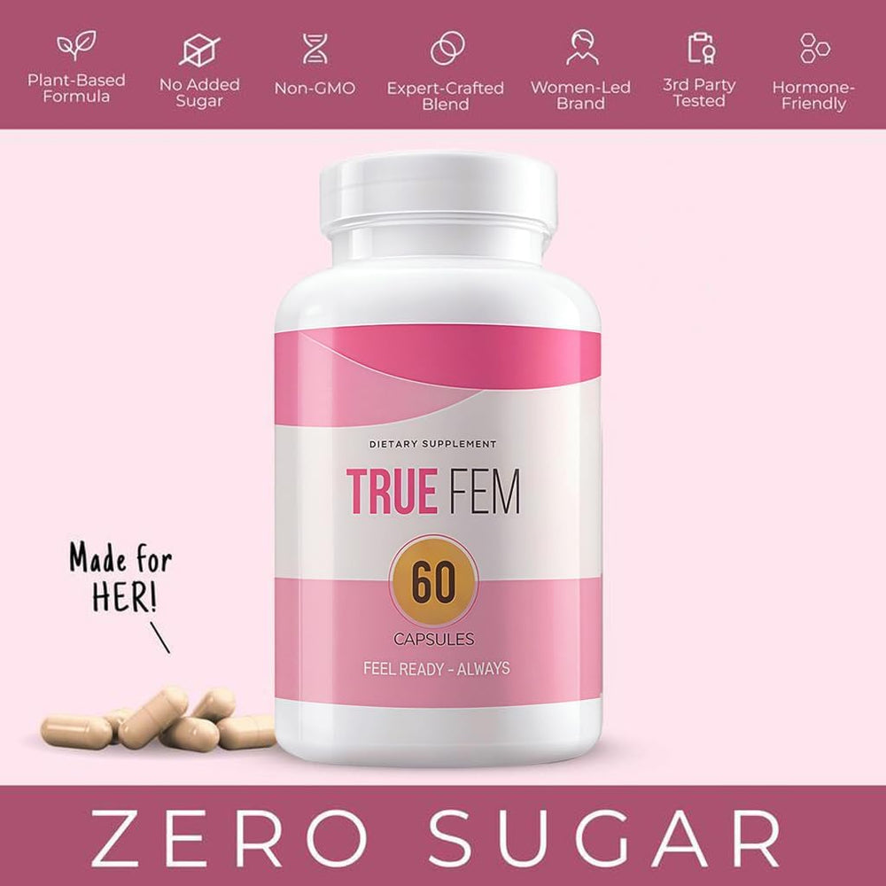 True Fem – Women's Daily Wellness Supplement | 60 Capsules | Feel Ready Always | Organic Wellness Hub