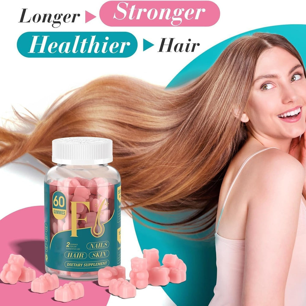 Hair Skin & Nails Gummies 60 Count | Biotin Beauty Supplement | Lab Tested | Organic Wellness Hub