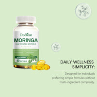 Docteat Moringa Leaf Powder Softgels 60 Caps | 92 Nutrients, Antioxidants, Gut Health & Energy Support Dietary Supplement