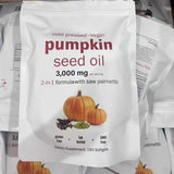 Organic Pumpkin Seed Oil Softgels 3000mg - Cold Pressed Virgin 2-in-1 Formula with Saw Palmetto | 300 Capsules | GMO-Free, Gluten-Free, Lab Tested | Organic Wellness Hub