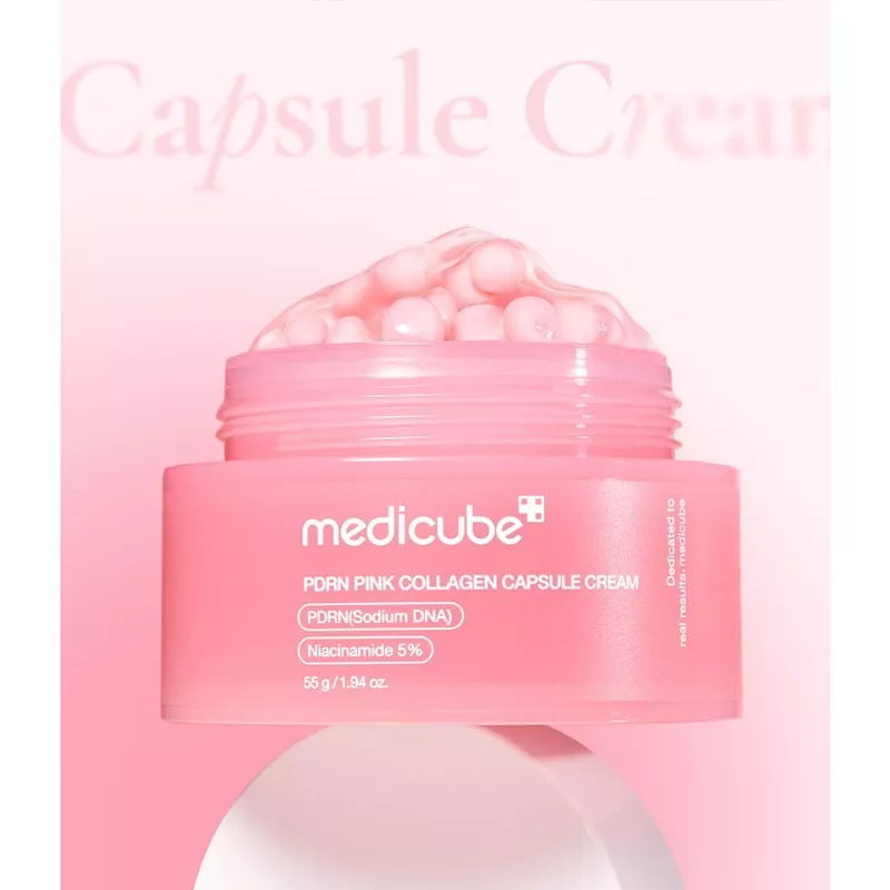 Medicube PDRN Pink Collagen Capsule Cream 55g | نياسيناميد 5% + صوديوم DNA لبشرة مشدودة ومتوهجة