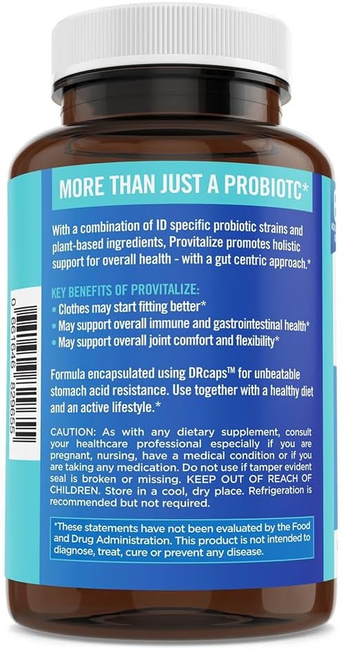 Provitalize Probiotic 68.2 Billion CFU | 10 Strains + Turmeric & Natural Herbs | Weight & Gut Support | 60 Acid-Resistant Capsules - Organic Wellness Hub