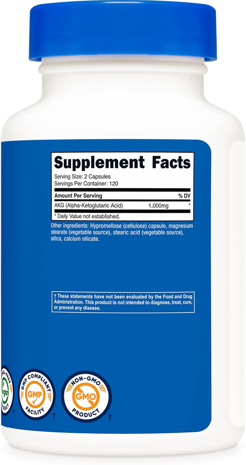 Nutricost AKG Alpha-Ketoglutaric Acid 1000mg (3 Pack) – 720 Capsules Total | Premium AKG Supplement | Organic Wellness Hub