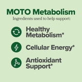 MOTO Metabolism Vitamin Capsules | Green Tea Extract, Chromium, Black Cumin Seed & B12 | 60 Vegan Capsules | Lab Tested Metabolism Booster | Organic Wellness Hub