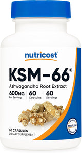 Nutricost KSM-66 Ashwagandha Root Extract 600mg (3 Pack) – 180 Capsules Total | Premium Adaptogenic Supplement | Organic Wellness Hub