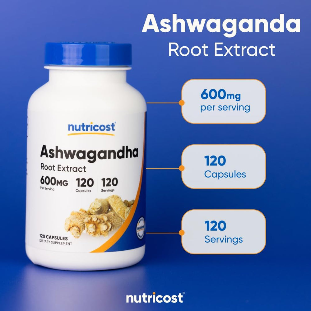 Nutricost Ashwagandha Root Extract 600mg (3 Pack) – 360 Capsules Total | Premium Herbal Supplement | Organic Wellness Hub