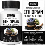 Purely Nutrient Ethiopian Black Seed Oil Softgels 3-Pack | 100% Pure Nigella Sativa | 180 Softgels