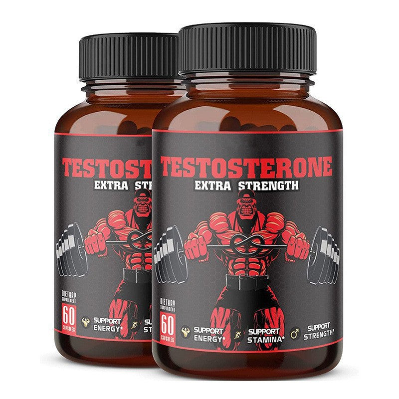 Testosterone Extra Strength Supplement | Energy, Stamina & Strength Support | Lab Tested | 60 Capsules | Organic Wellness Hub