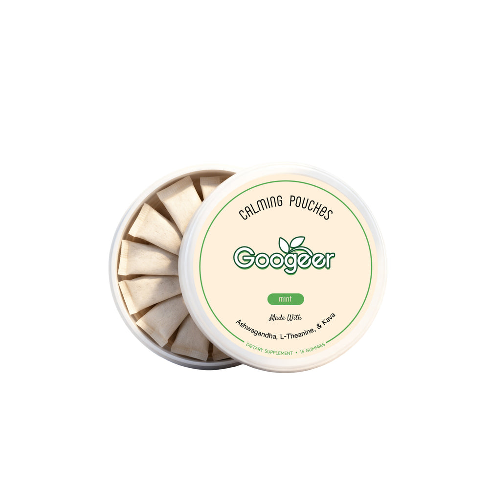 Googeer Calming Pouches Mint - Ashwagandha, L-Theanine & Kava Gummies | Organic Wellness Hub