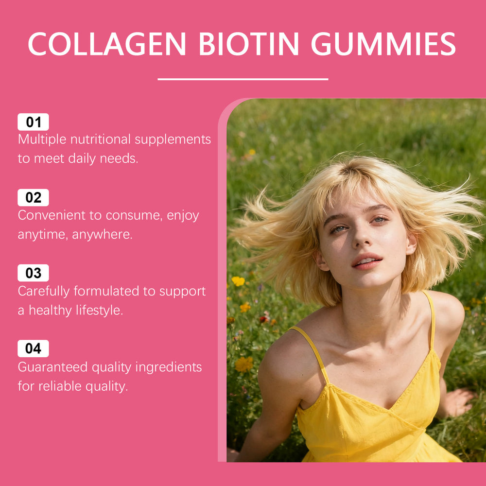 Bushaid Collagen Biotin Gummies 2000mg | Hyaluronic Acid, Vitamins C & E | Skin Hair Nails & Joint Support | 60 Gummies | Organic Wellness Hub