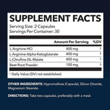 L-Arginine Nitric Oxide Booster with L-Citrulline ? Amino Acid Performance Support | 60 Capsules | Organic Wellness Hub