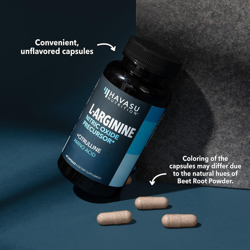 L-Arginine Nitric Oxide Booster with L-Citrulline ? Amino Acid Performance Support | 60 Capsules | Organic Wellness Hub