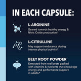 L-Arginine Nitric Oxide Booster with L-Citrulline ? Amino Acid Performance Support | 60 Capsules | Organic Wellness Hub