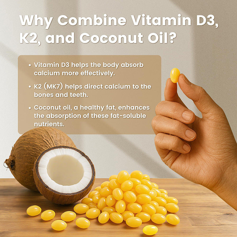 Vitamin D3 K2 Supplement | 5000 IU D3 + 100 mcg K2 as MK-7 | 300 Softgels with Coconut Oil | Extra Strength Immune Support | Bone & Heart Health | 300-Day Supply