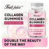 Collagen Gummies with Biotin + Vitamin C | Hair Skin & Nail Support | 60 Count | Fruit Juice
