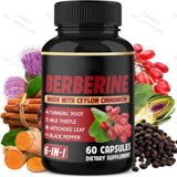 Berberine Complex 6-in-1 with Ceylon Cinnamon, Turmeric, Milk Thistle & Artichoke | 60 Capsules | Organic Wellness Hub