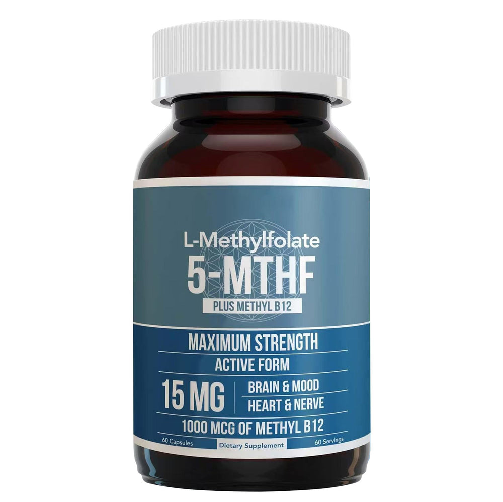 L-Methylfolate 15mg + Methyl B12 Cofactor | Lab Tested 5-MTHF Active Folate | Mood, Methylation & Cognitive Support | Organic Wellness Hub