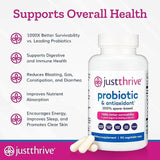 Just Thrive Probiotic & Antioxidant -100% Spore-Based | 1000x Better Survivability | Gut Health, Immune Support | 90 Veggie Caps