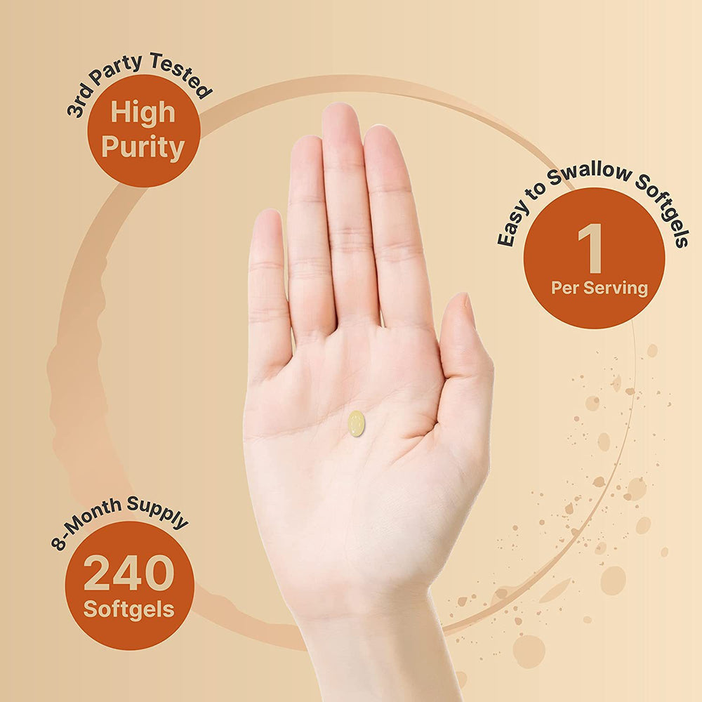 Vitamin D3 5000 IU + K2 100mcg Softgels - 240 Count | Coconut Oil Formula | Lab Tested & Quality Guaranteed | Organic Wellness Hub