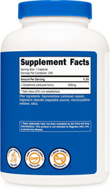 Nutricost Glutathione Reduced Form 500mg – 240 Capsules | Antioxidant Support Supplement | Organic Wellness Hub