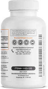 Bronson Vitamin K2 + D3 Extra Strength 120 Capsules – Bone, Heart & Immune Support | Organic Wellness Hub