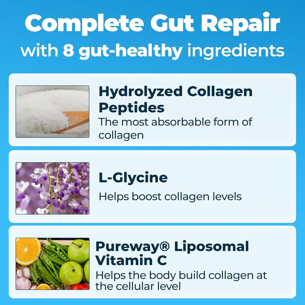 Happy Mammoth Complete Gut Repair™ 3-Pack Bundle | Vanilla Bean Gut Health Supplement | Leaky Gut, Microbiome & Digestion | Lab Tested | 3 × 360g | Organic Wellness Hub