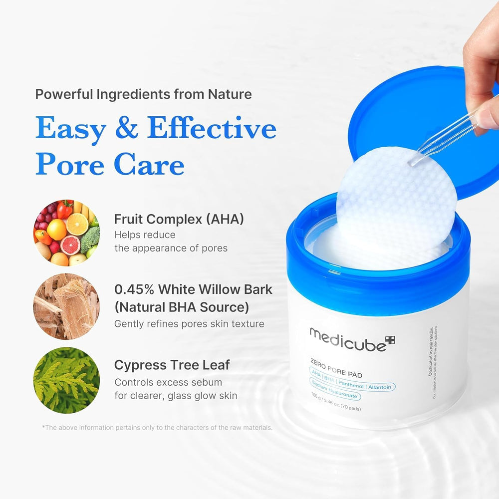 Medicube Zero Pore Pad - 3 Pack Bundle, 210 Pads, AHA BHA Exfoliating Toner Pads | Organic Wellness Hub