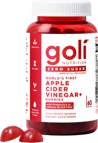 Goli Apple Cider Vinegar Plus Gummies Zero Sugar 3 Pack | 180 Gummies | Worlds First ACV Gummy | With Probiotics for Bloating | Unfiltered ACV | Vegan Non GMO Gluten Free Dietary Supplement