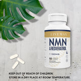 NMN & Resveratrol 1100mg Supplement – Anti-Aging, NAD+ Booster & Longevity Support | Organic Wellness Hub