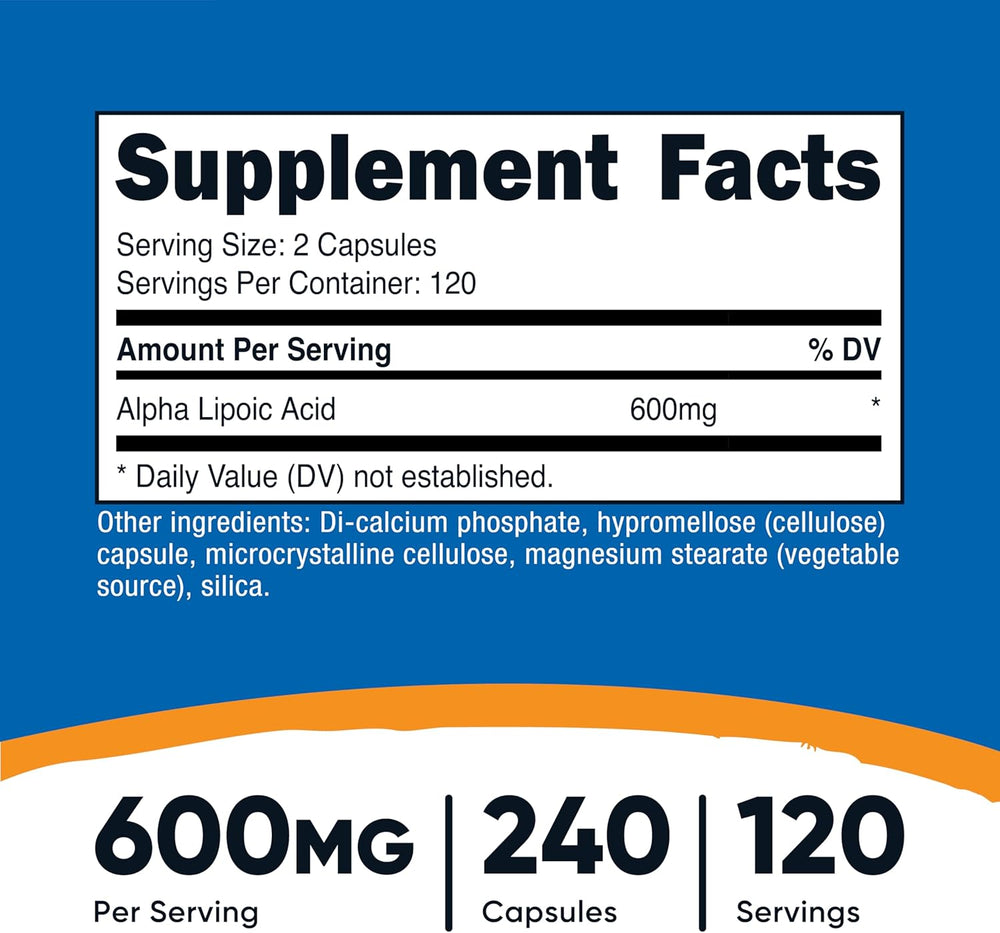 Nutricost Alpha Lipoic Acid 600mg (3 Pack) – 720 Capsules Total | Premium ALA Supplement | Organic Wellness Hub