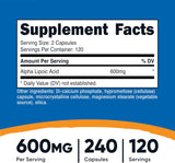 Nutricost Alpha Lipoic Acid 600mg (3 Pack) – 720 Capsules Total | Premium ALA Supplement | Organic Wellness Hub