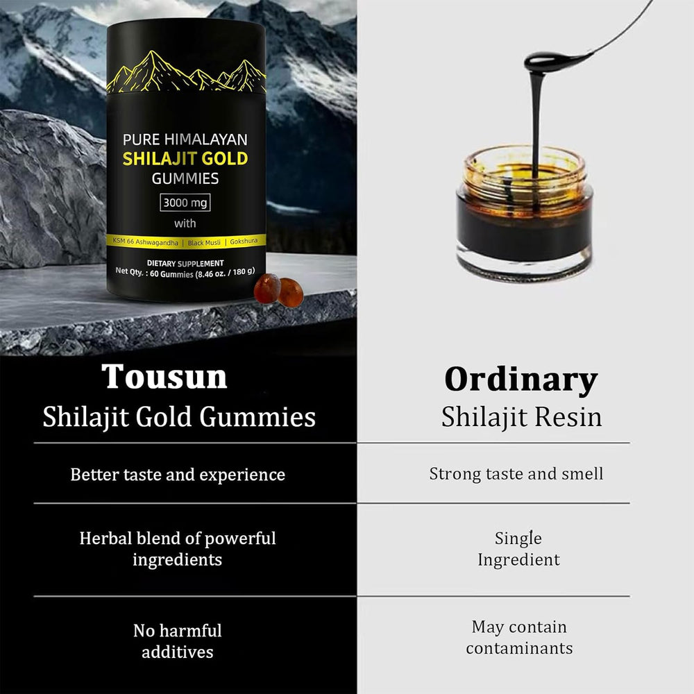 Pure Himalayan Shilajit Gold Gummies 3000mg | KSM-66 Ashwagandha, Black Musli & Gokshura | Natural Energy, Stamina & Focus | Lab Tested | Organic Wellness Hub