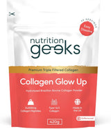 6-Pack Collagen Glow Up Powder | 14,000mg Hydrolysed Brazilian Bovine Collagen Peptides | Type 1 & 3 | Lab Tested | 6 x 420g | Organic Wellness Hub