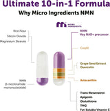 3X NMN 1000mg Ultimate 10-in-1 Supplement | 360 Vegetarian Capsules | Lab Tested | Organic Wellness Hub