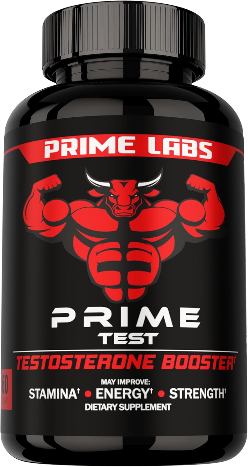 Prime Labs Prime Test Testosterone Booster 3-Pack | 180 Caplets | Natural Stamina, Energy & Strength | Lab Tested | Organic Wellness Hub