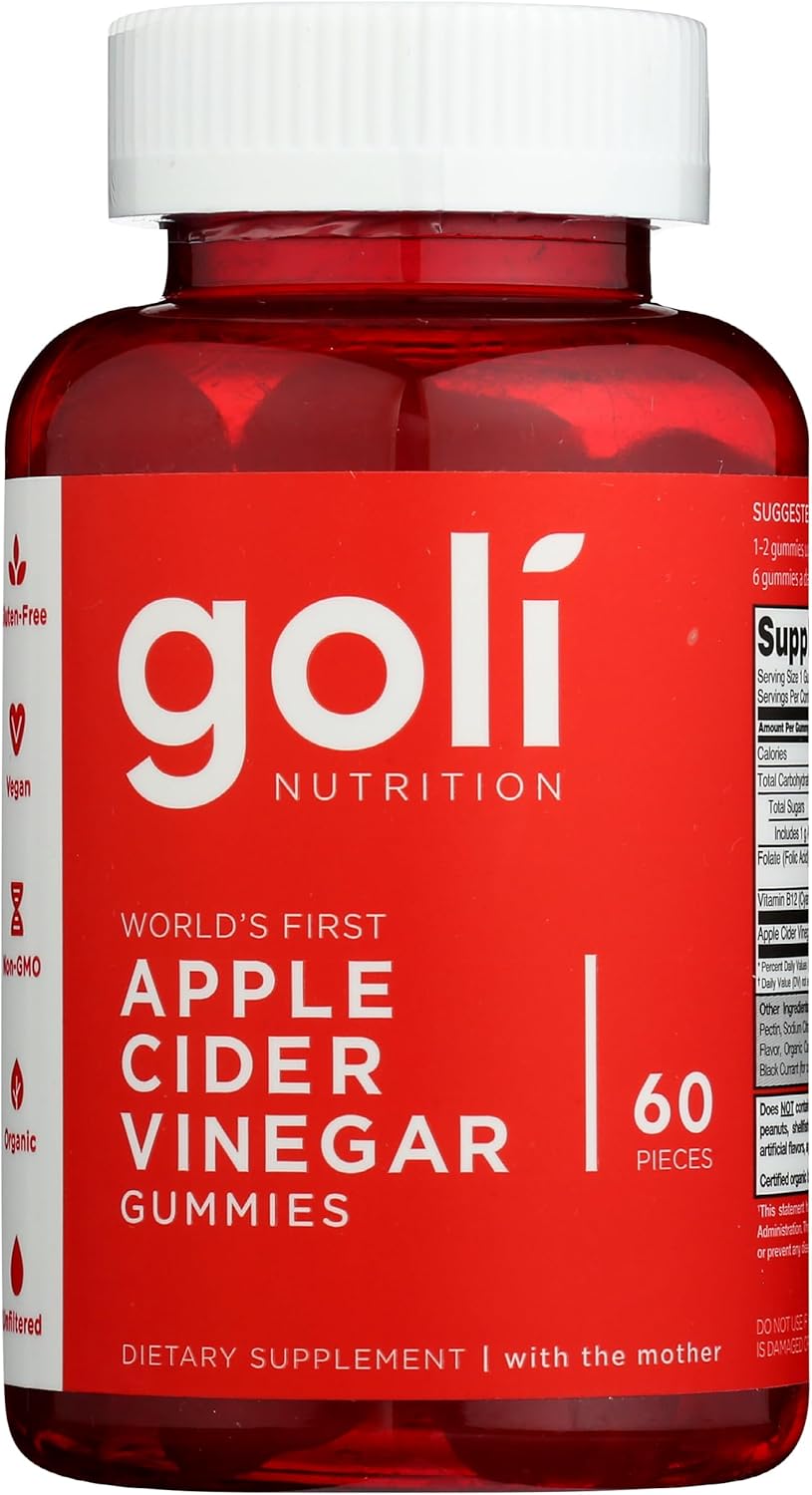 Goli Apple Cider Vinegar Gummies 3 Pack | 180 Pieces | Worlds First ACV Gummy | With the Mother | Organic | Gluten Free | Non GMO | Vegan | Digestive Weight and Immune Support Supplement