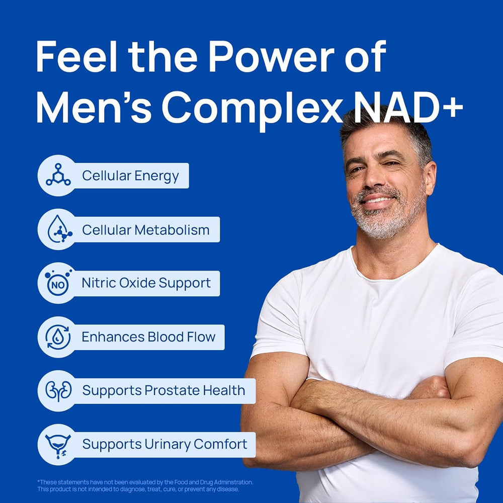 NAD+ Men's Complex Liposomal Supplement 3-Pack – 13-in-1 Formula with Resveratrol, CoQ10, L-Arginine & Saw Palmetto | 180 Veggie Capsules | Organic Wellness Hub