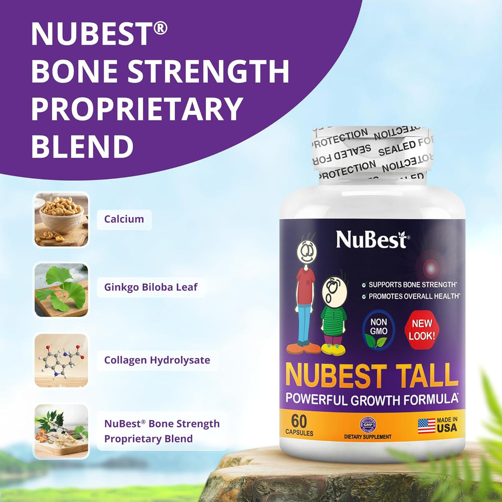 NuBest Tall Growth Formula Capsules 60 Count (3 Pack) | Bone Health & Daily Nutrition Support | Organic Wellness Hub