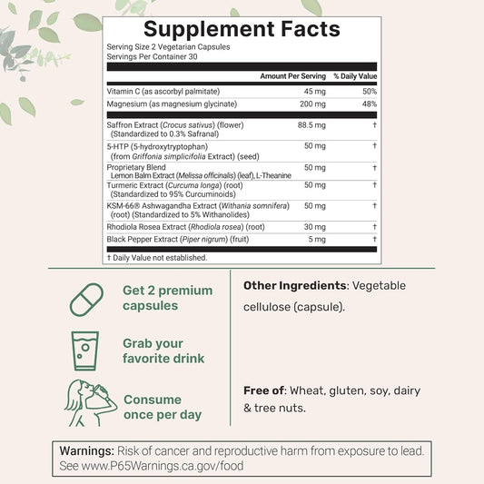 Micro Ingredients Saffron+ Advanced 3-Pack | 180 Vegetarian Capsules | Lab Tested | Organic Wellness Hub