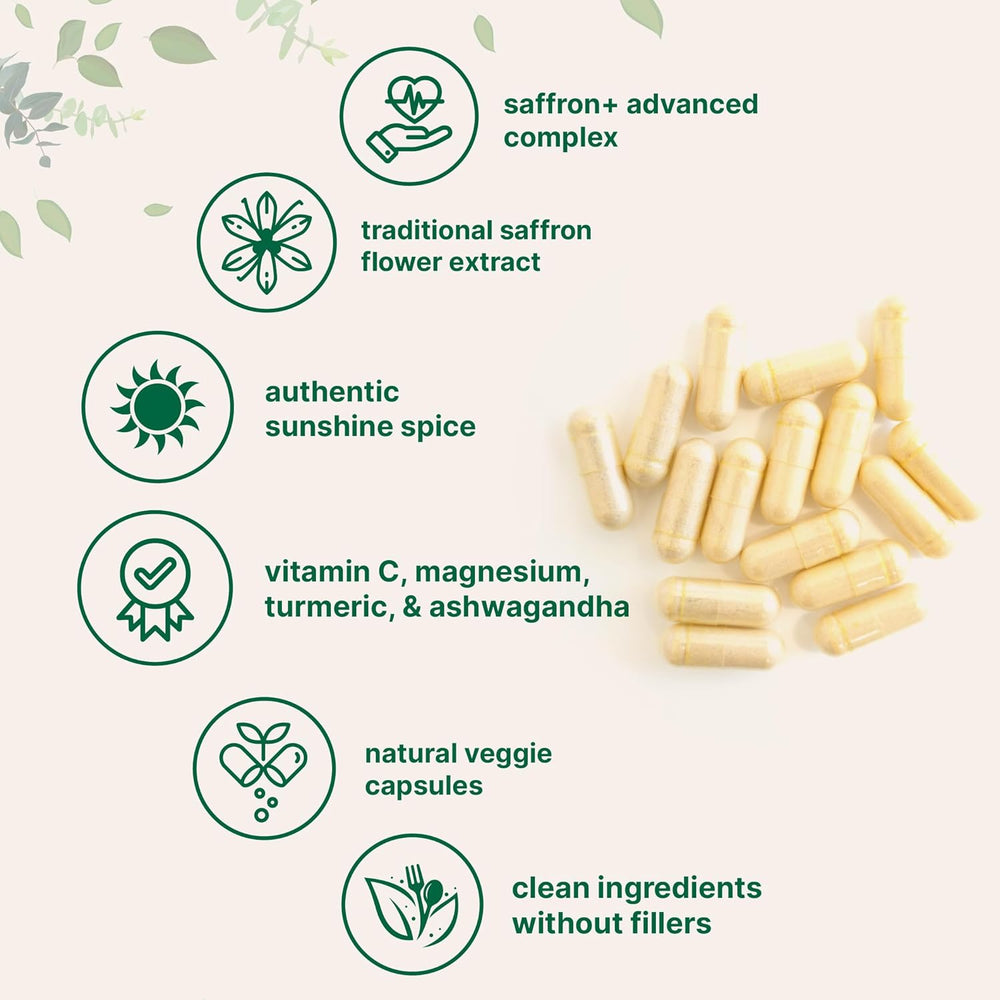 Organic Wellness Hub | Saffron+ Advanced Capsules 60ct — Clean Ingredients Only, Vegetarian, Mood Support, Lab Tested Dietary Supplement by Micro Ingredients