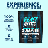 Beast Bites Creatine Infused Gummies — 5g Creapure® Per Serving | 150 Gummies | Sweet Blue Raspberry | Organic Wellness Hub