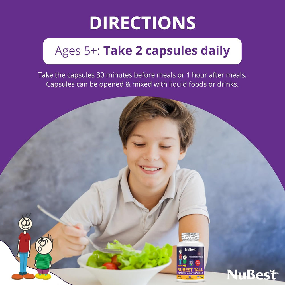 NuBest Tall Growth Formula Capsules - 60 Capsules | Bone Health & Daily Nutrition Support | Organic Wellness Hub