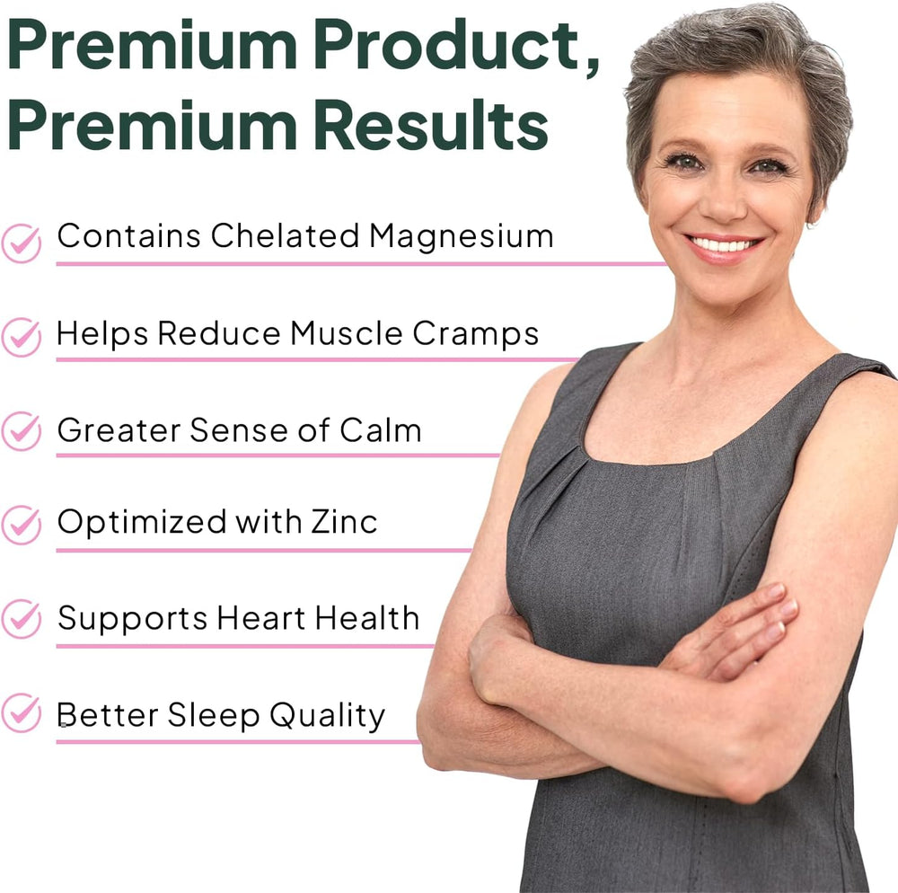 Ocean Organics Pure Magnesium Glycinate + Low Dose Zinc | Chelated Chelamax for Sleep, Muscle Cramps, Heart & Digestion – 90 Capsules | Organic Wellness Hub