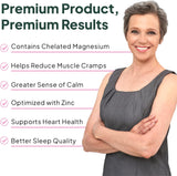 Ocean Organics Pure Magnesium Glycinate + Low Dose Zinc | Chelated Chelamax for Sleep, Muscle Cramps, Heart & Digestion – 90 Capsules | Organic Wellness Hub