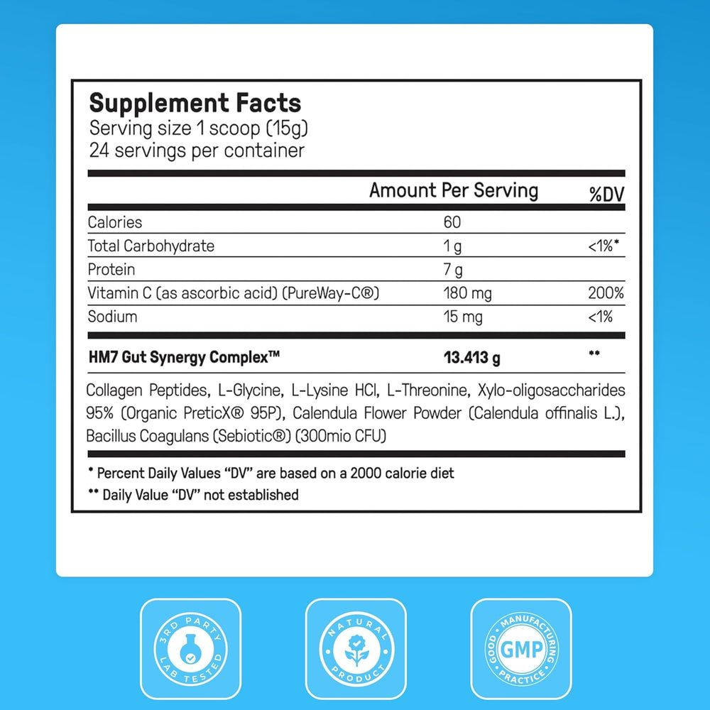 Happy Mammoth Complete Gut Repair™ 3-Pack Bundle | Vanilla Bean Gut Health Supplement | Leaky Gut, Microbiome & Digestion | Lab Tested | 3 × 360g | Organic Wellness Hub