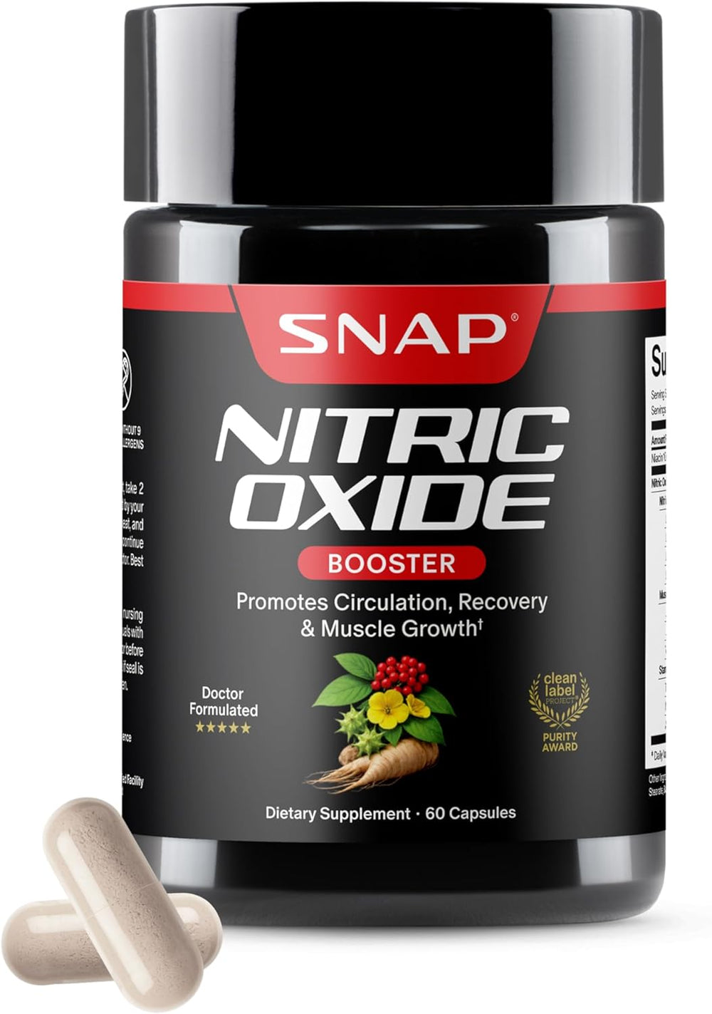 Nitric Oxide Booster Capsules 60 Count – Circulation, Performance & Recovery Support | Organic Wellness Hub