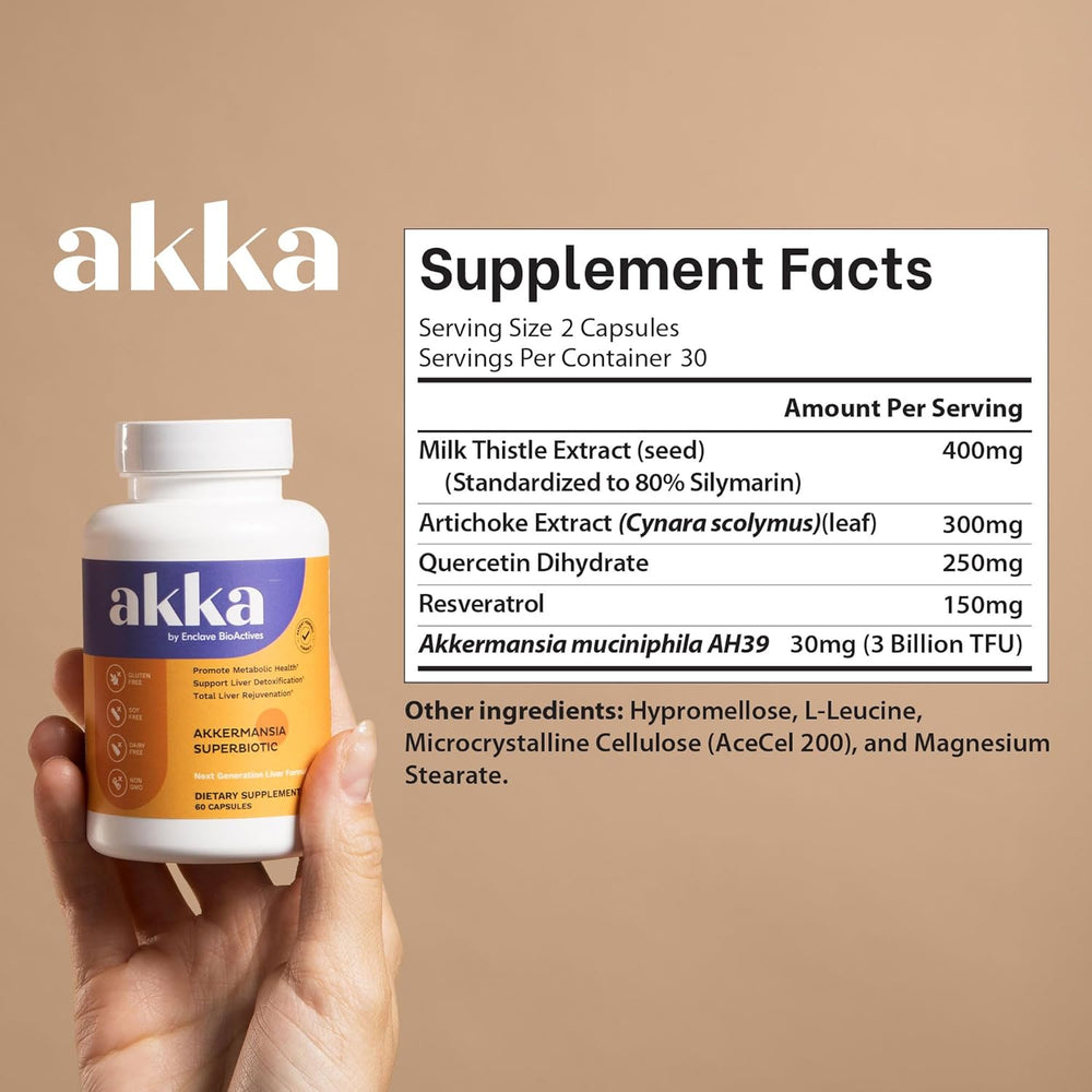 Akka Akkermansia Superbiotic Capsules for Gut & Liver Health | 60 Capsules | Organic Wellness Hub