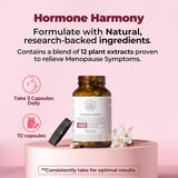 MEOED Hormone Harmony | Menopause Relief | 72 Vegan Capsules | Organic Wellness Hub