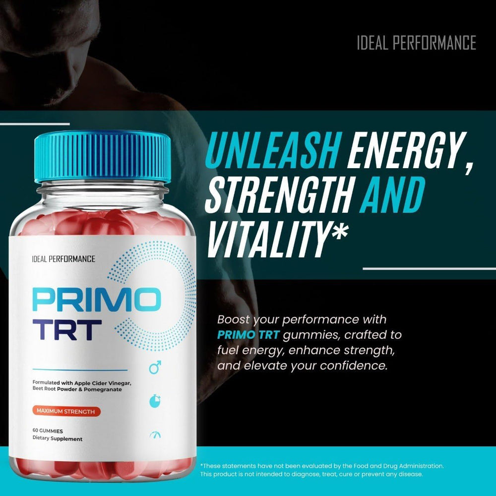 Primo TRT Gummies for Men Maximum Strength | Testosterone Support Gummies | 60 Gummies | Lab Tested | Organic Wellness Hub