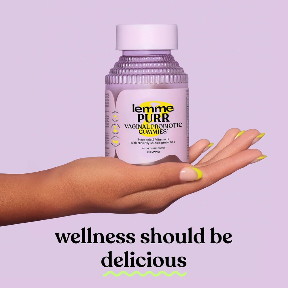 Lemme Purr Vaginal Probiotic Gummies | Pineapple & Vitamin C | Clinically-Studied | 60 Gummies